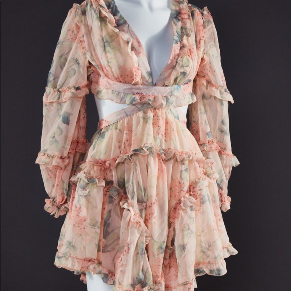 Flora Floral Mini Ruffle Dress